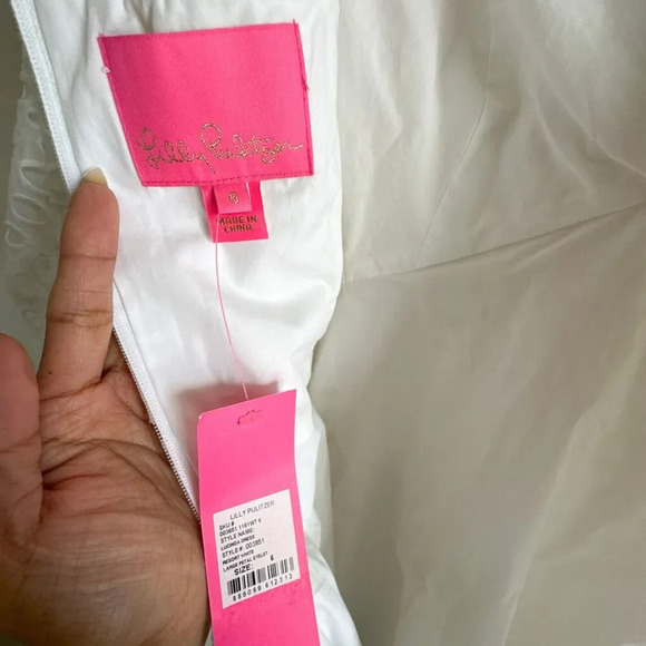 Lilly Pulitzer New Lucinda Dress Resort White Petal Eyelet Size 6 - Picture 4 of 13